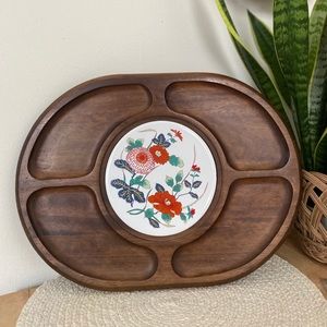 VTG Wood and Ceramic Cheese Board